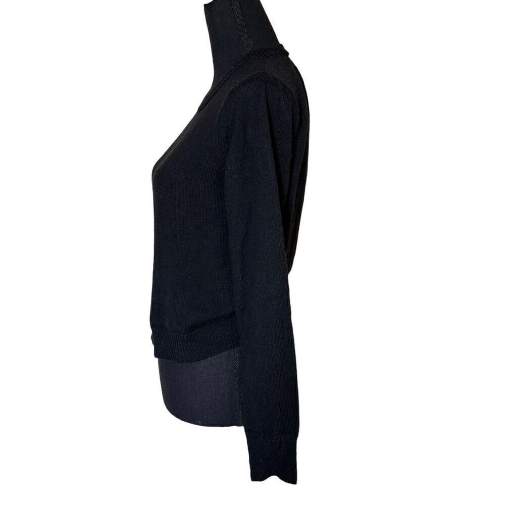Lulus Black Back V-Neck Wrap Backless Sweater Sz Small - Picture 6 of 9